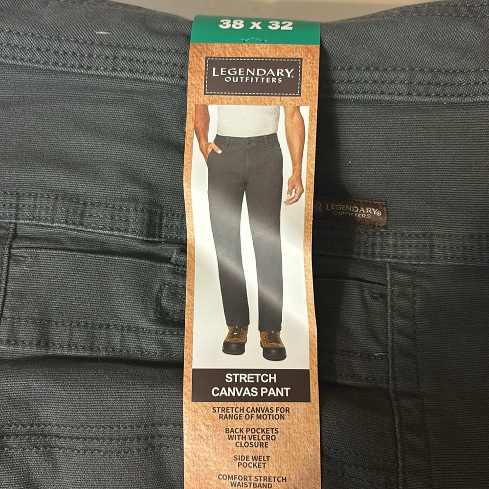 Weatherproof Vintage Men’s Fleece Pant Bonded Lining Stretch canvas pants 38×32